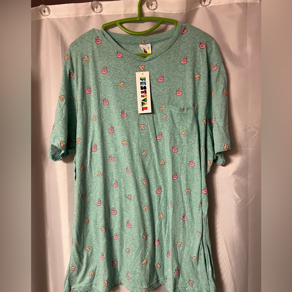 Urban Heritage Teal T-Shirt with Multicolor Festival Print